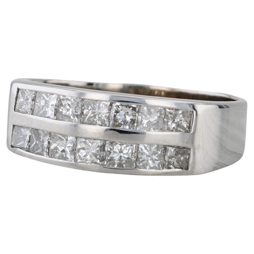 1.40ctw Diamond Wedding Band 18k White Gold Size 9.25