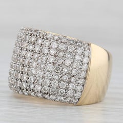 1.40ctw Pave Anillo de Diamantes 14k Oro Amarillo Tamaño 7.25 Cocktail