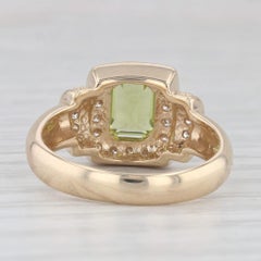 1.40ctw Peridot Diamond Halo Ring 14k Yellow Gold Size 7 Engagement