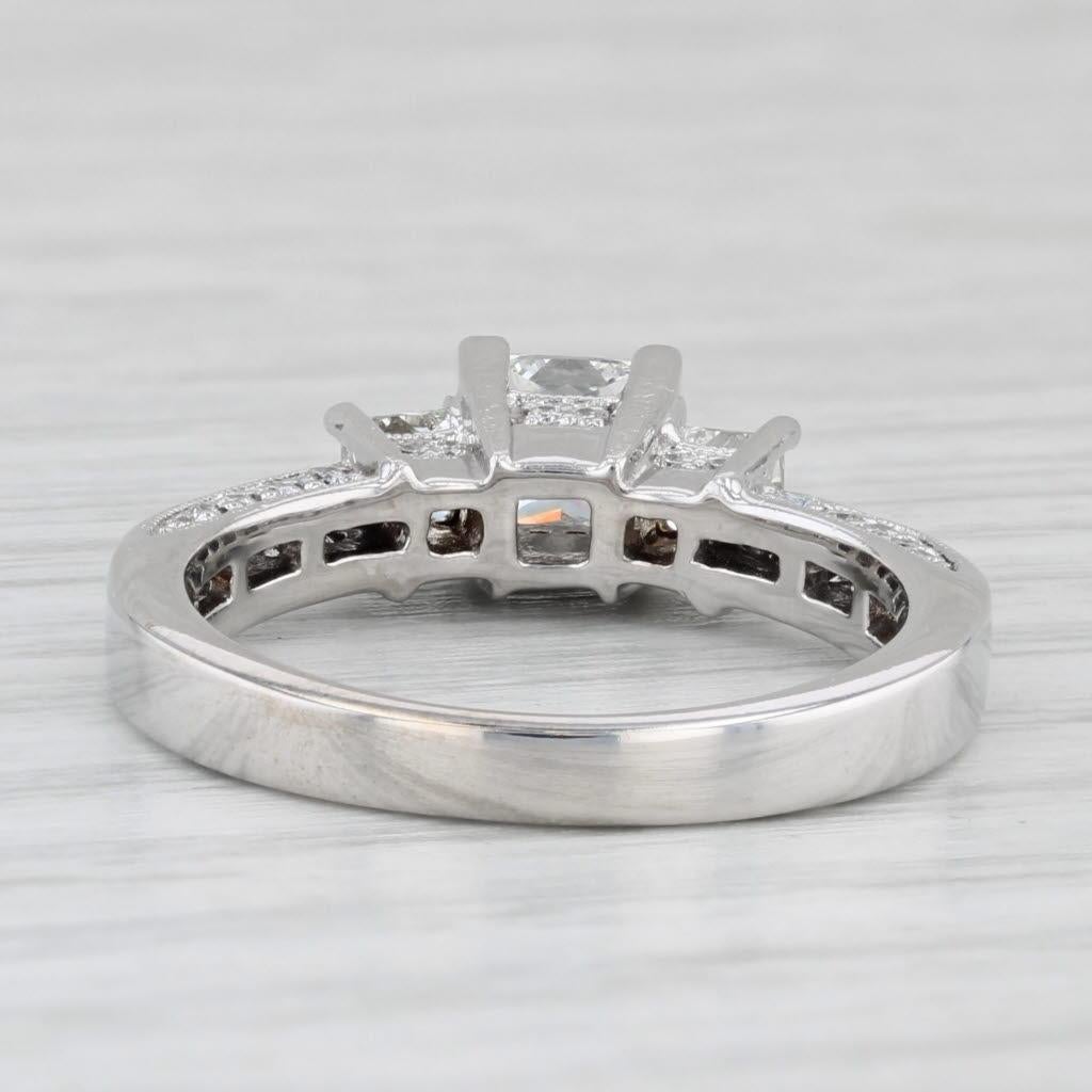 1.40ctw Princess Diamond Engagement Ring 14k White Gold Size 7.25 3