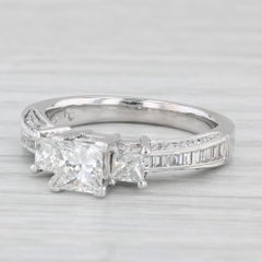 1.40ctw Princess Diamond Engagement Ring 14k White Gold Size 7.25