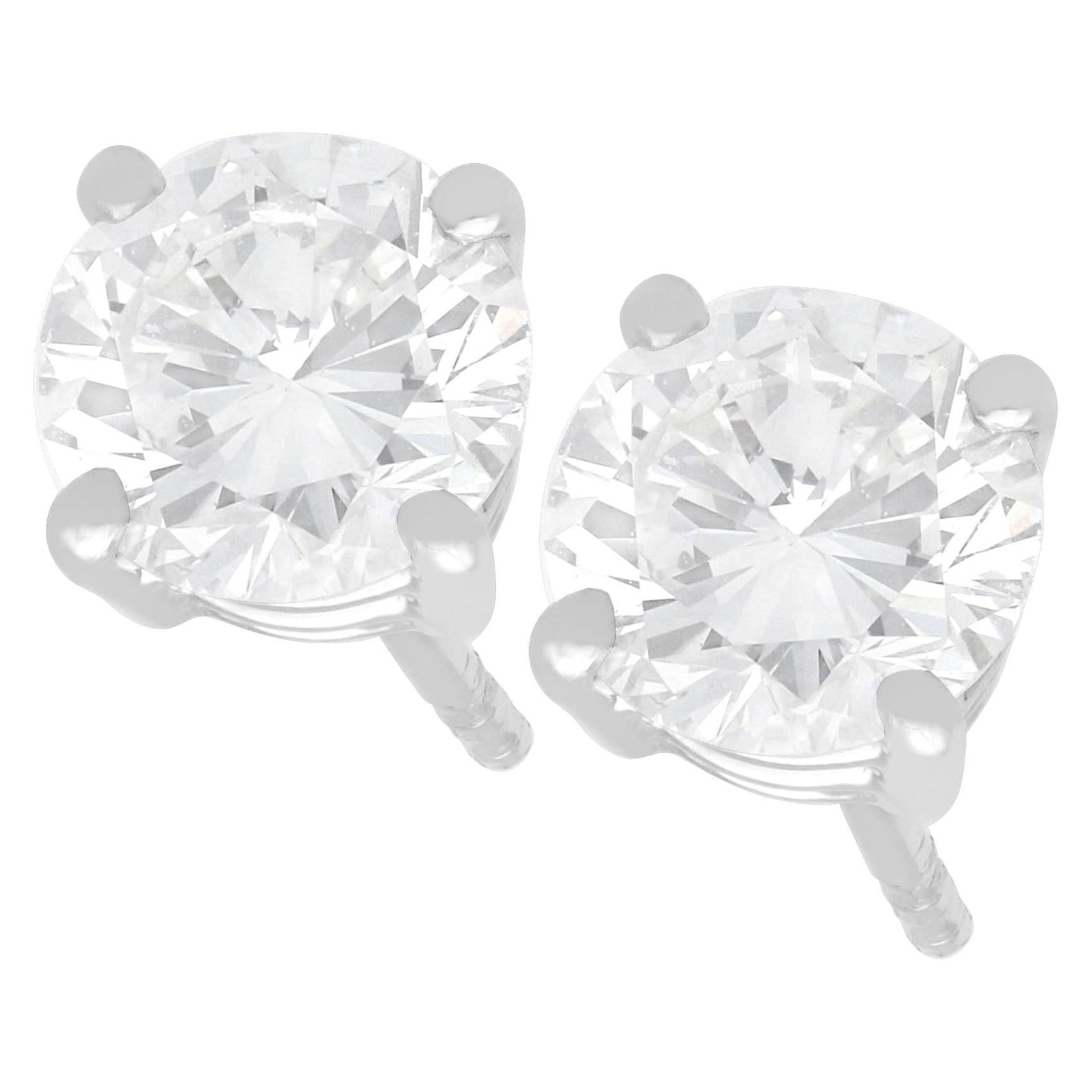 Orecchini con diamante e platino da 1.41 carati