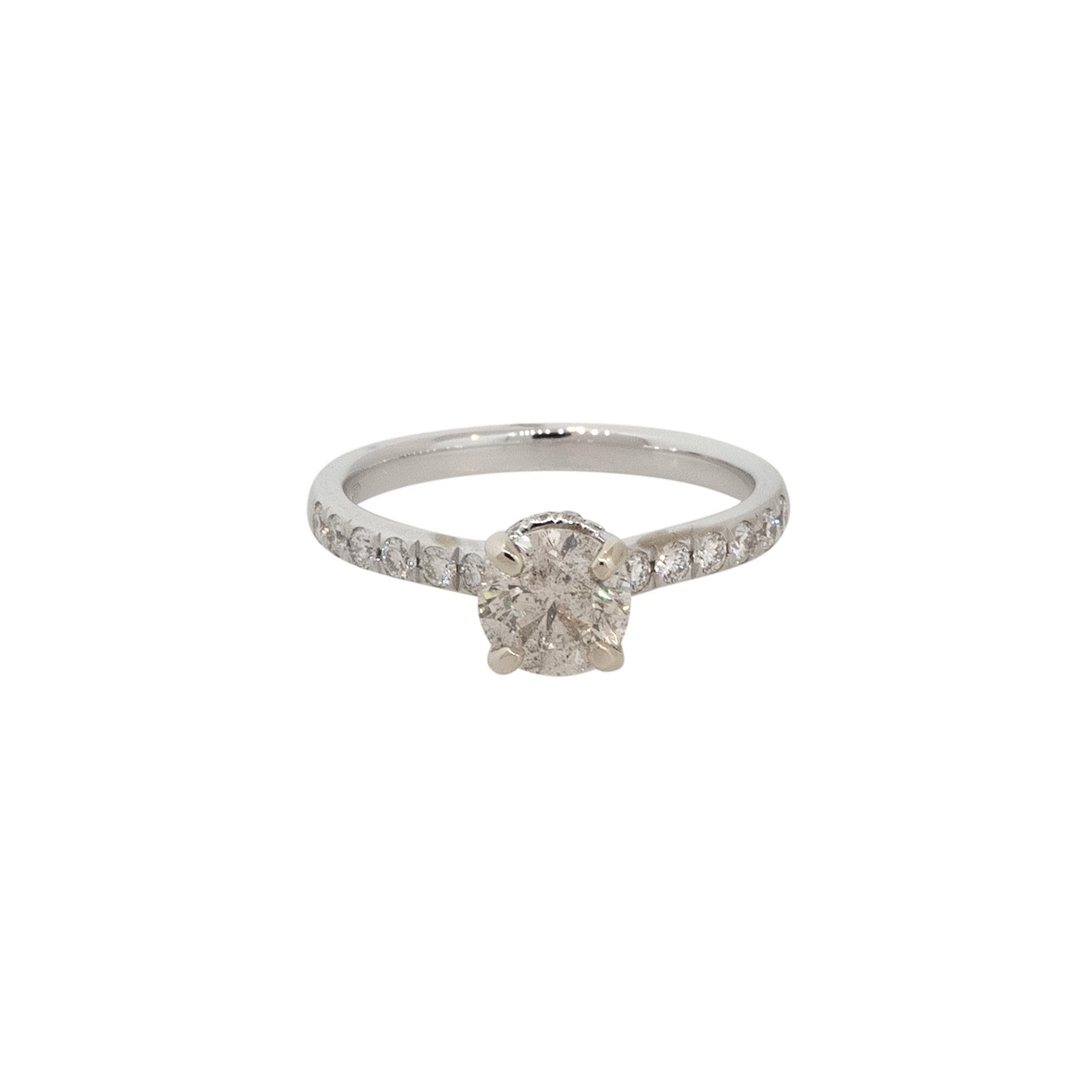 1.41 Carat Diamond Hidden Halo Engagement Ring 18 Karat in Stock In Excellent Condition In Boca Raton, FL