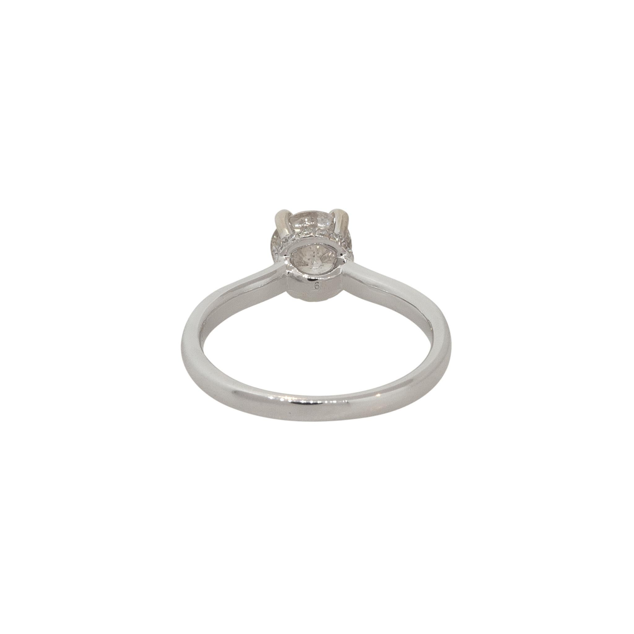 Women's 1.41 Carat Diamond Hidden Halo Engagement Ring 18 Karat in Stock