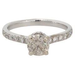 1.41 Carat Diamond Hidden Halo Engagement Ring 18 Karat in Stock