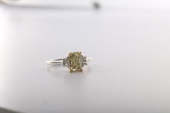 1.41 Carat Fancy Light Yellow Radiant Cut Diamond Ring