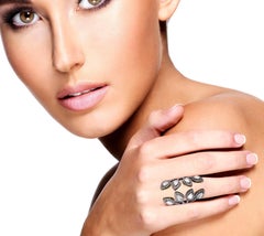 1.41 Carat Rose cut Diamond Cocktail Between the Finger Ring