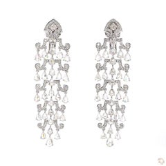 1.41 Carat Round Brilliant Cut Diamond Gold Earrings