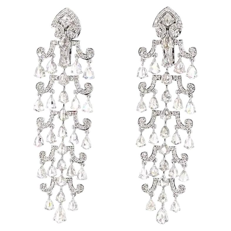 1.41 Carat Round Brilliant Cut Diamond Gold Earrings For Sale