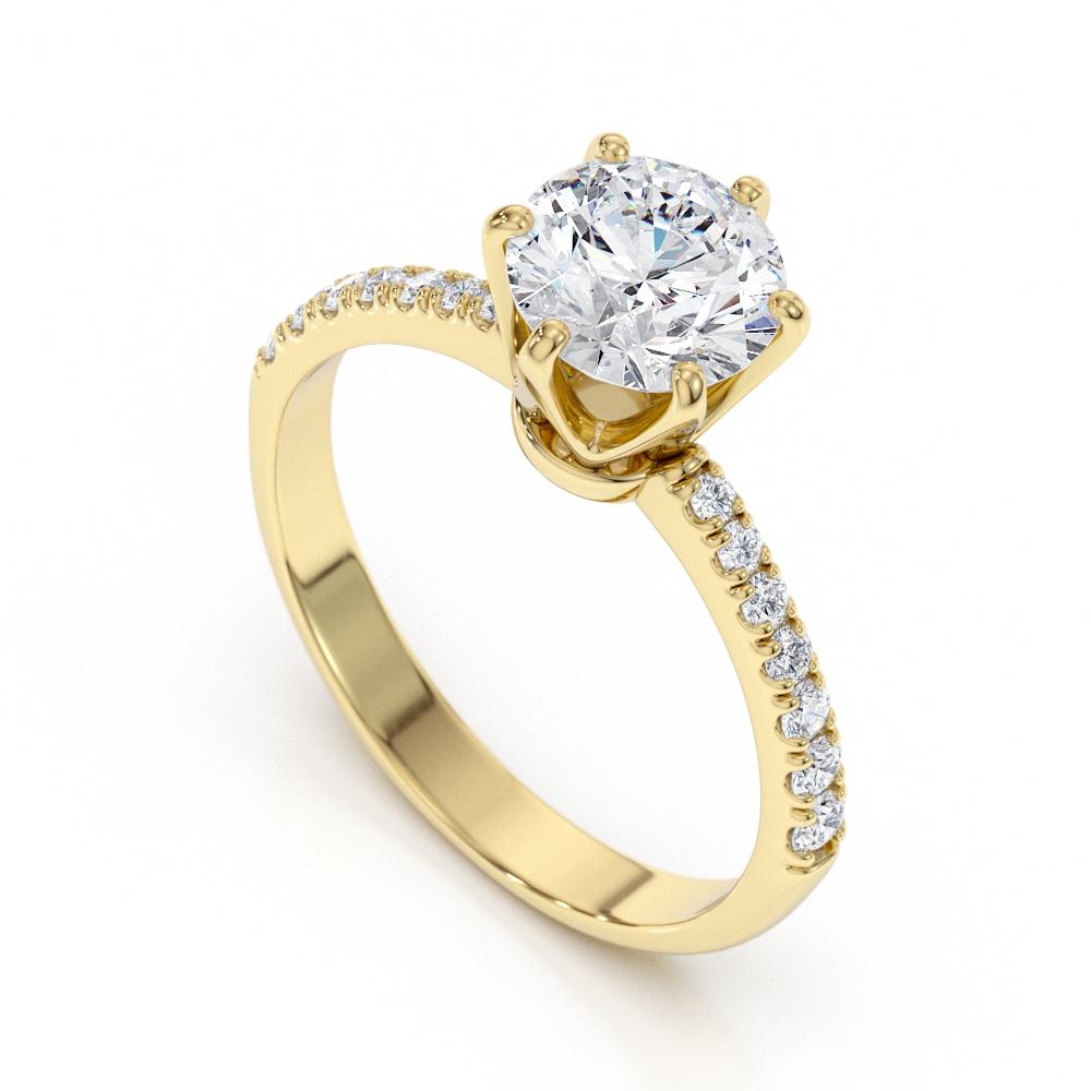 1.41 CT GIA Certified Solitaire Diamond 6 Prong Engagement Ring in 18 Karat Gold 3