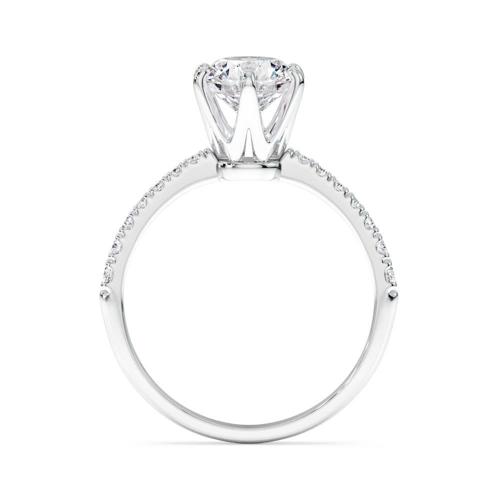 1.41 CT GIA Certified Solitaire Diamond Classic 6 Prong Engagement Ring in 18K 3