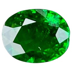 1.41 carats Green Tsavorite Garnet Stone Oval Cut Kenyan Gemstone