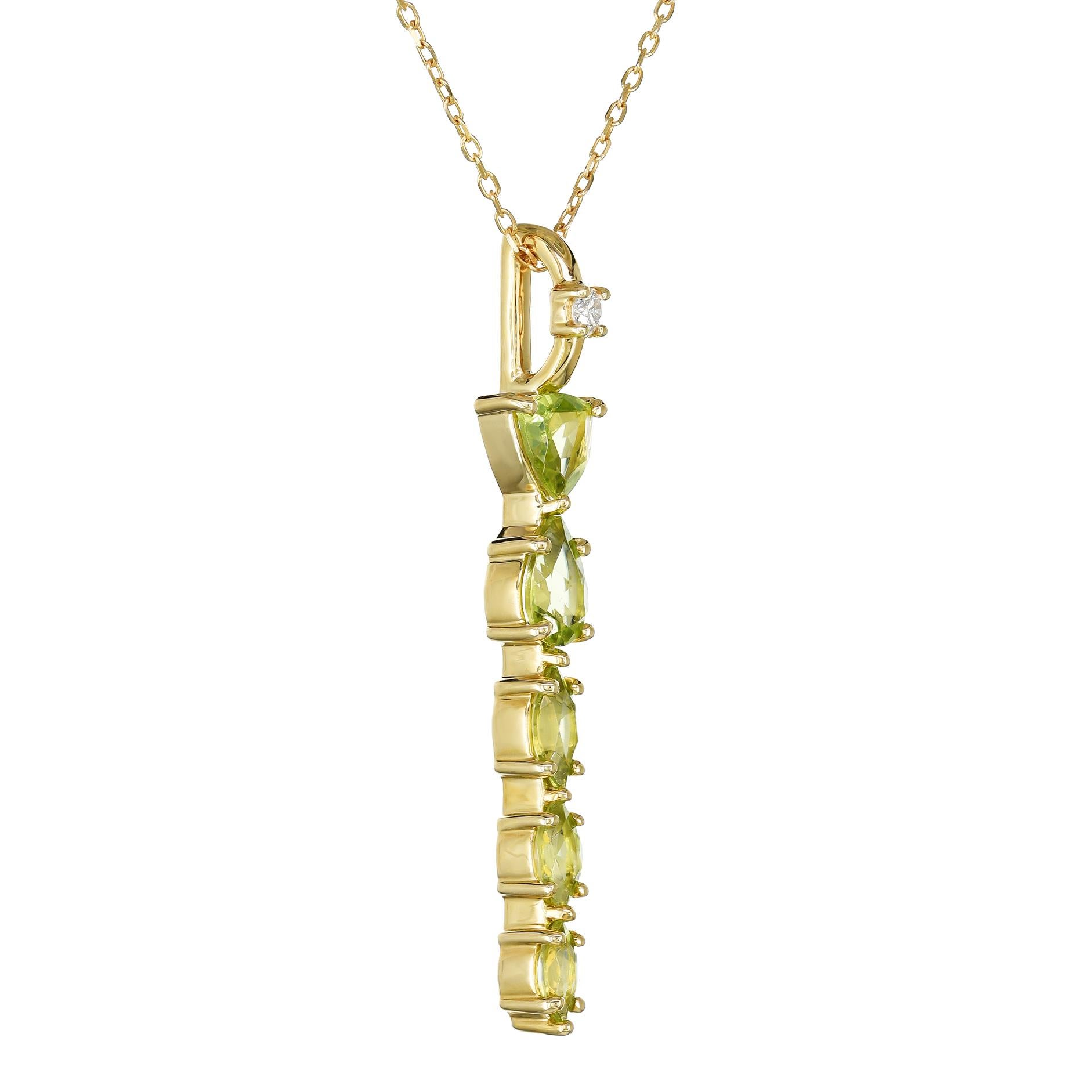 Delve into the lush, green world of Peridot, elegantly set in 14K yellow gold. This brilliant gemstone is a celebration of nature's palette, offering a vibrant yet soothing hue that's perfect for any jewelry lover seeking a piece with both charm and