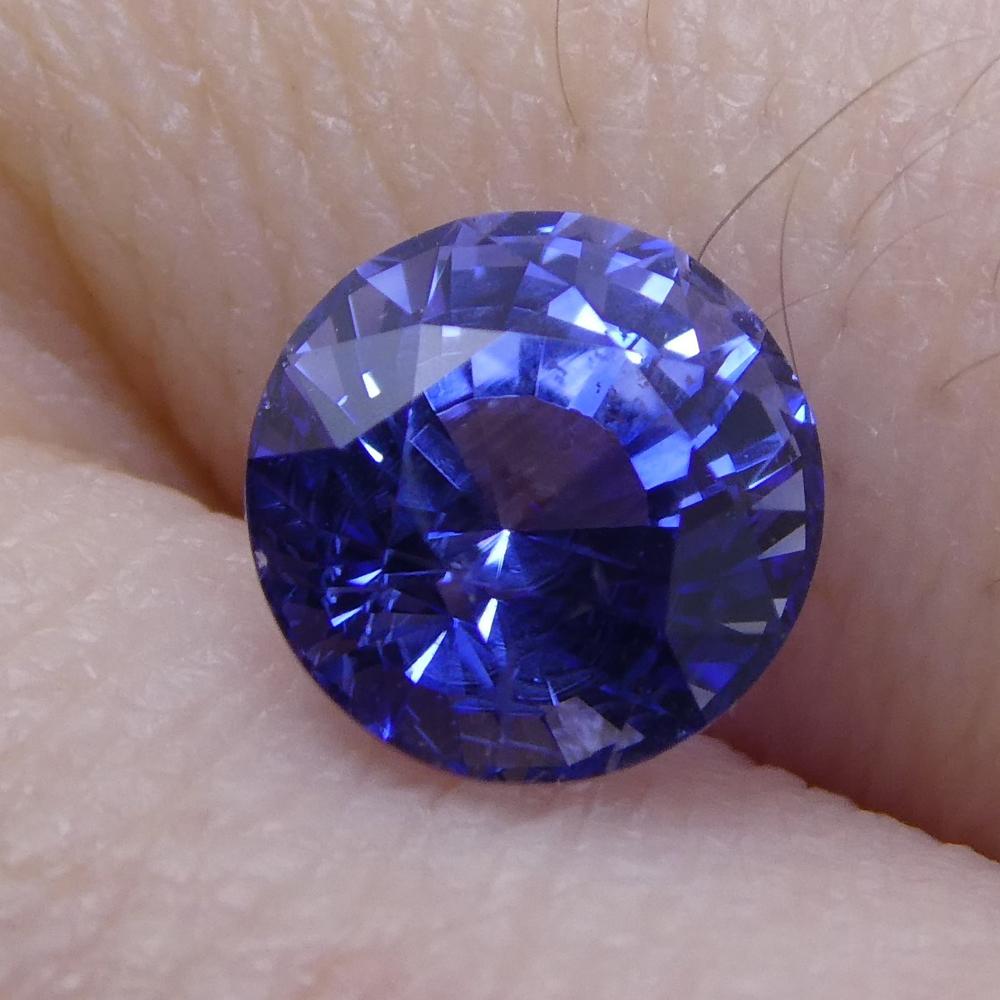 Brilliant Cut 1.41 Carat Blue Sapphire Round GIA Certified Sri Lanka