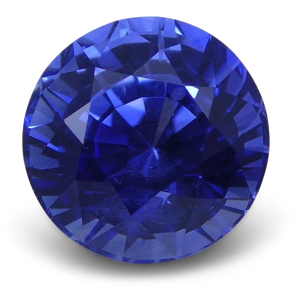 1.41 Carat Blue Sapphire Round GIA Certified Sri Lanka 3