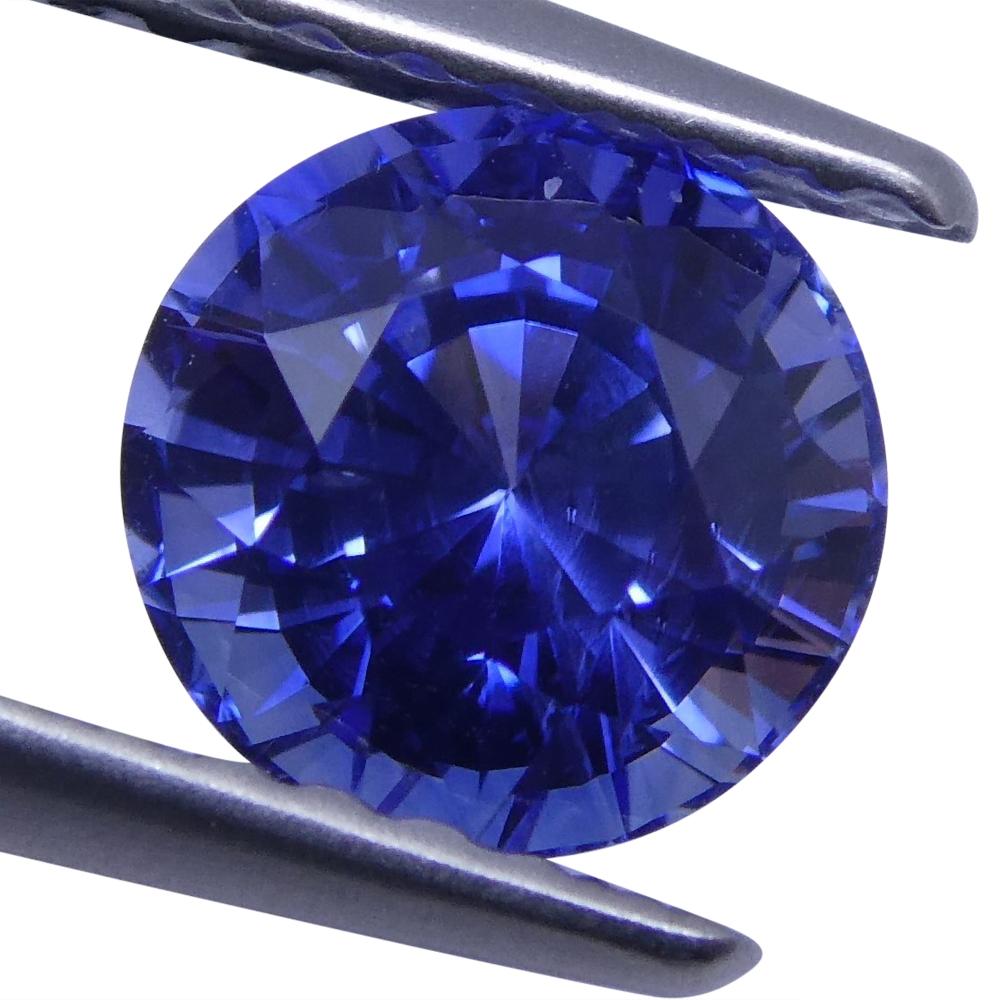 1.41 Carat Blue Sapphire Round GIA Certified Sri Lanka 4