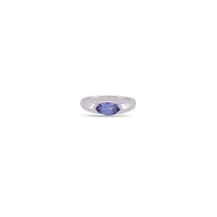 1,41 Karat klarer blauer Saphir Ring in 18k Weißgold