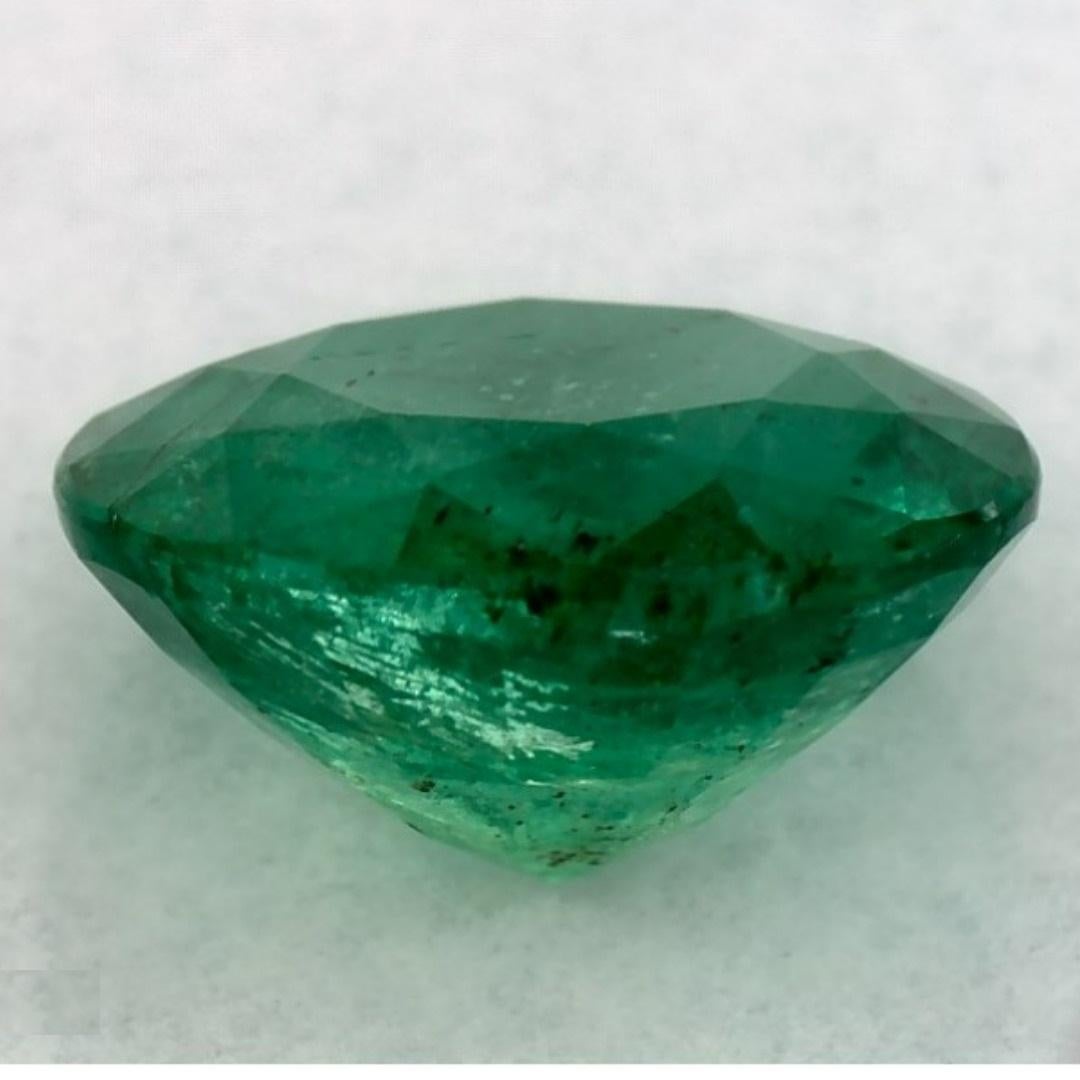 1.41 Cts Emerald Round Cut Loose Gemstone In New Condition For Sale In Fort Lee, NJ