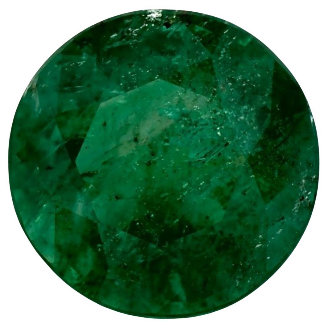 1.41 Cts Emerald Round Cut Loose Gemstone For Sale