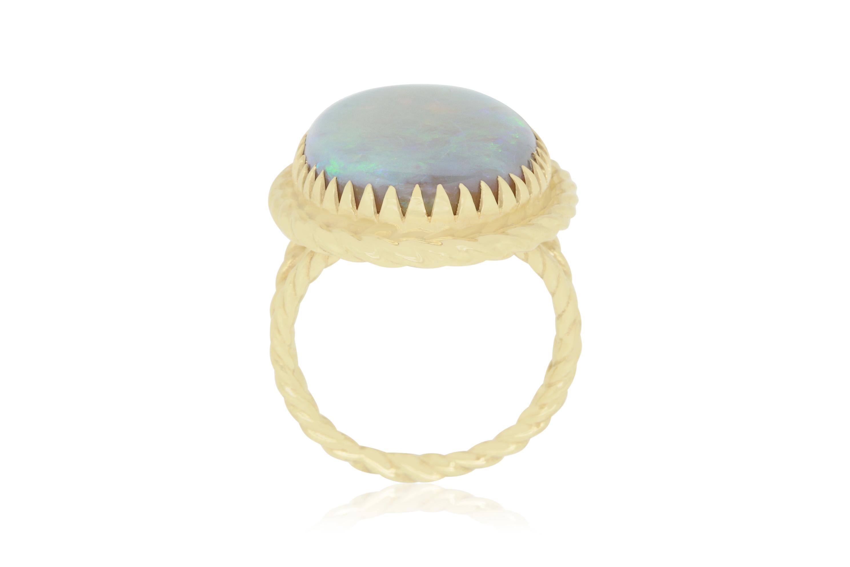 Contemporary 14.10 Carat Opal Braided Ring