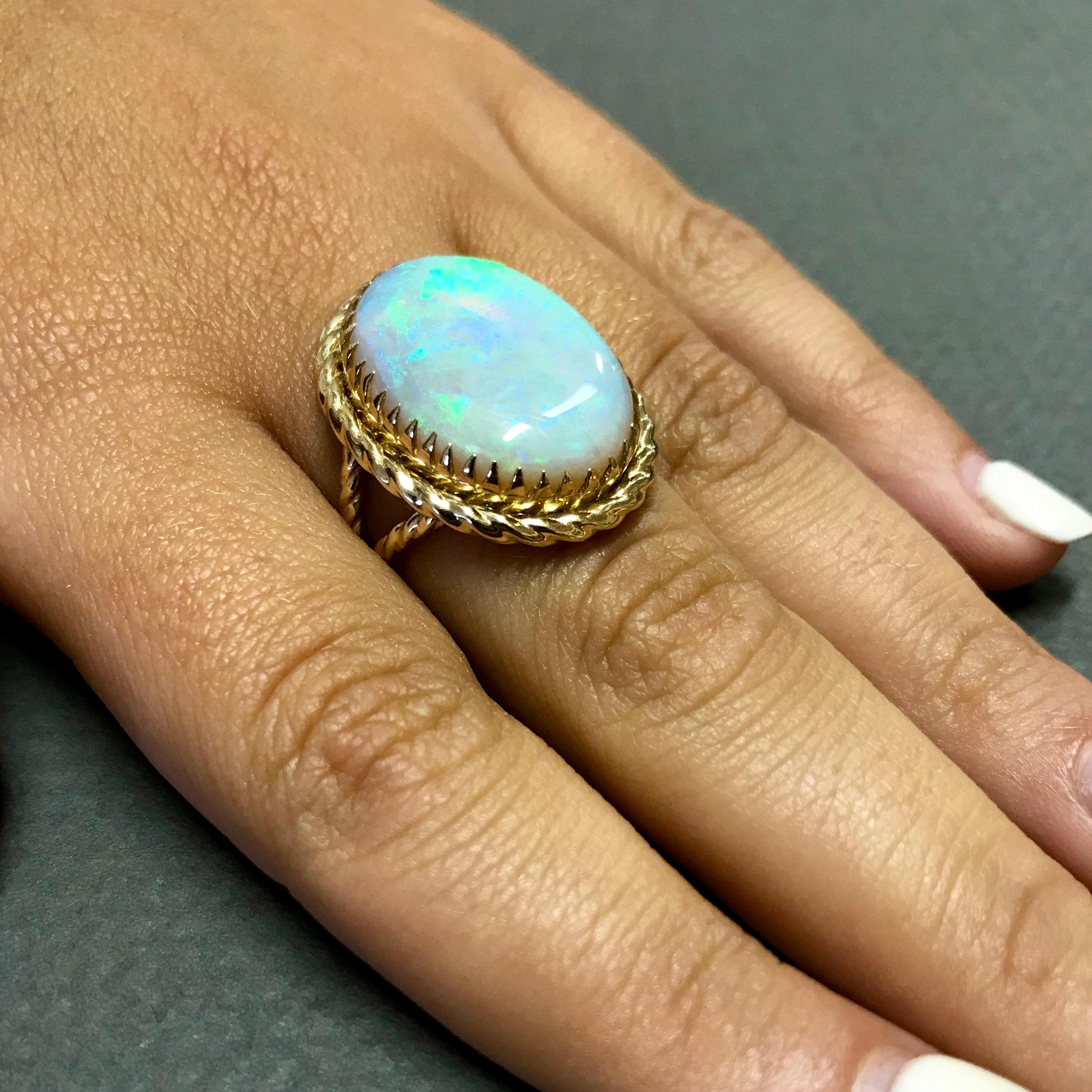 14.10 Carat Opal Braided Ring In New Condition In GREAT NECK, NY