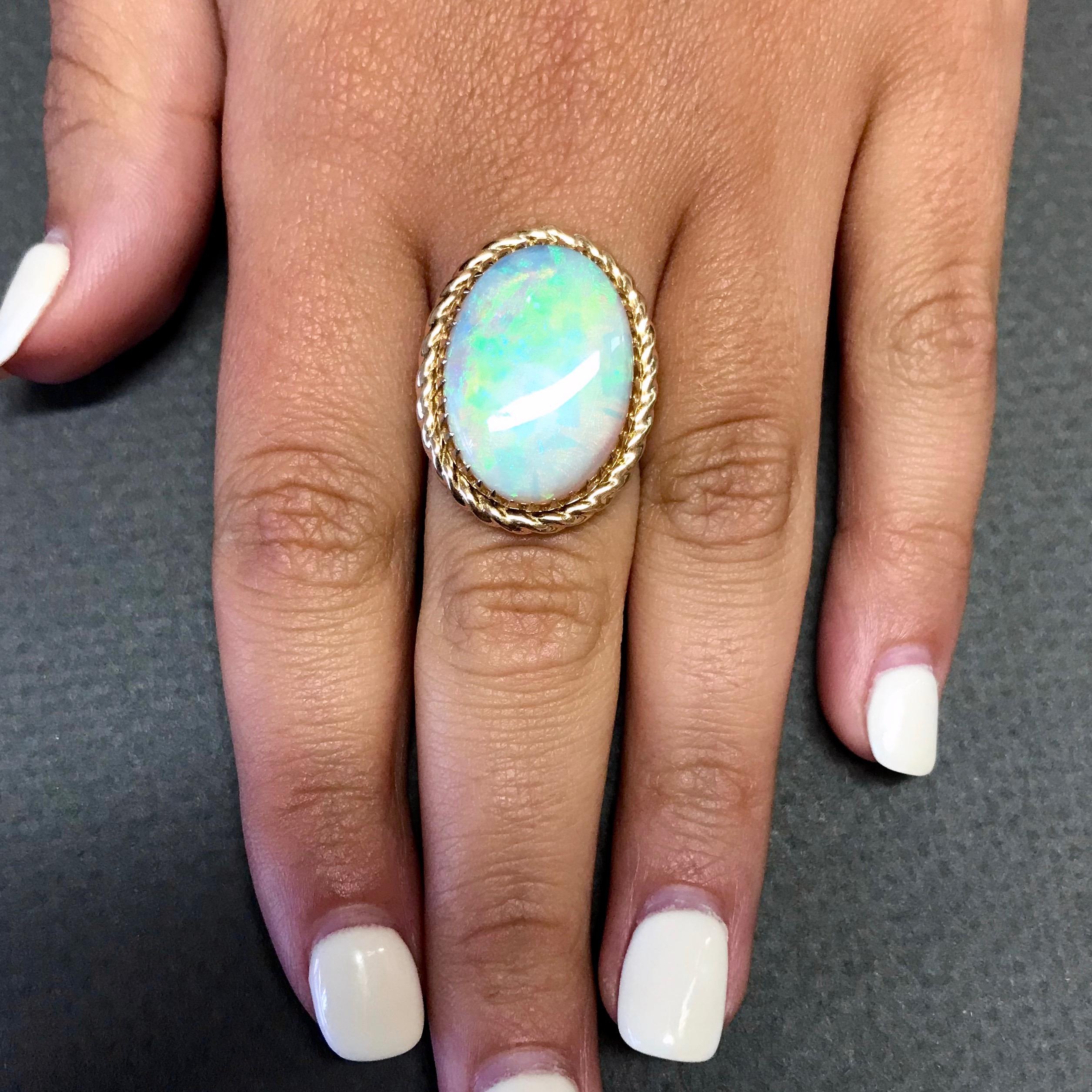 Women's 14.10 Carat Opal Braided Ring