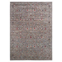14'10"x20'8" Vintage Gray Sultani Pomegranate Design Oversized Oriental Rug