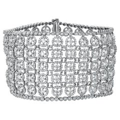 14.12 Carat Diamond Lace Array Bracelet in 18 Karat White Gold by Diamond Town