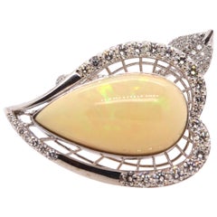 14.12 Carat Opal and Diamond Ring