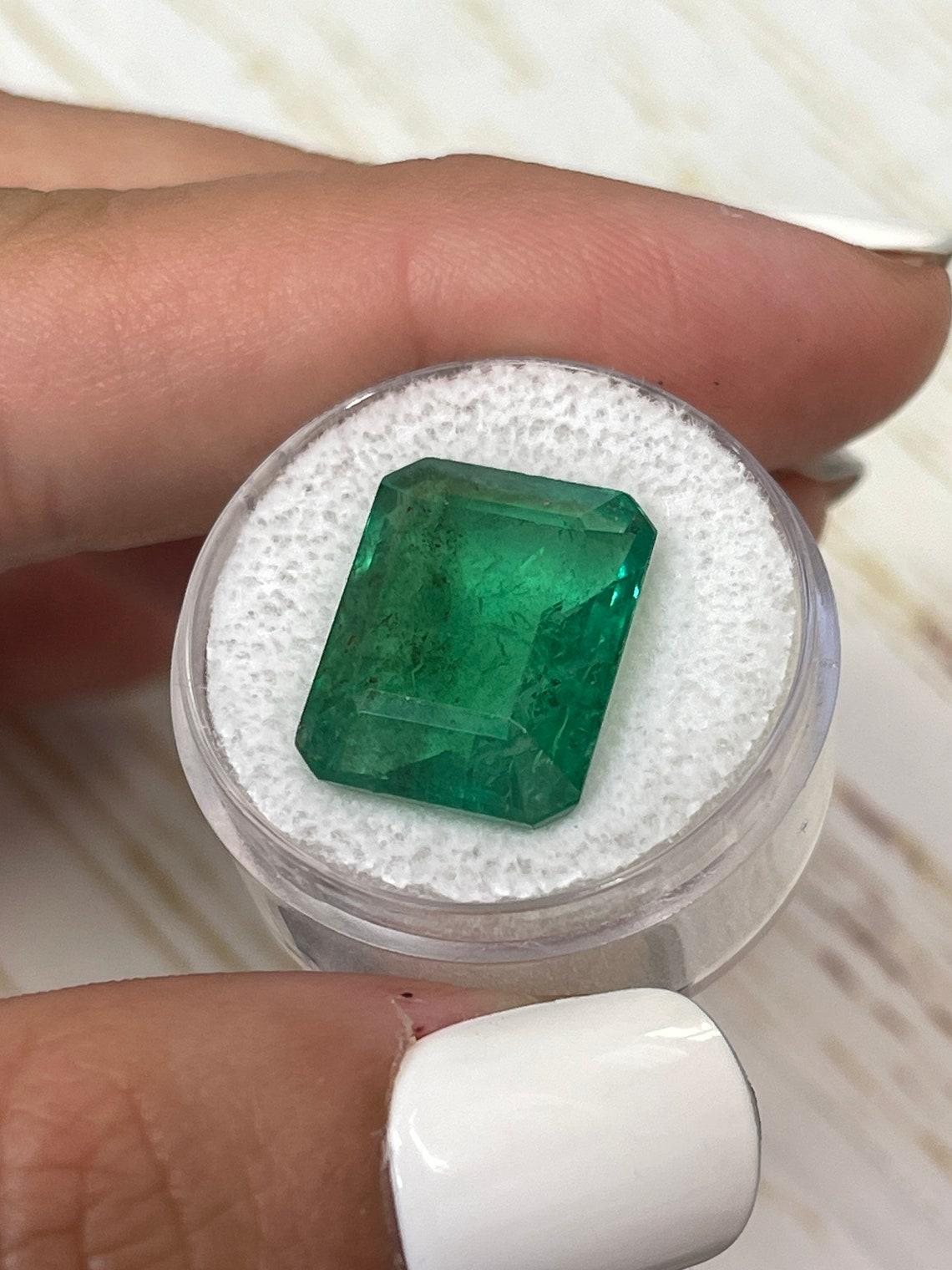 14,13 Karat 16,5x13 Medium Grüner sambischer Smaragd im Smaragdschliff Mai Geburtsstein im Smaragdschliff im Zustand „Neu“ im Angebot in Jupiter, FL