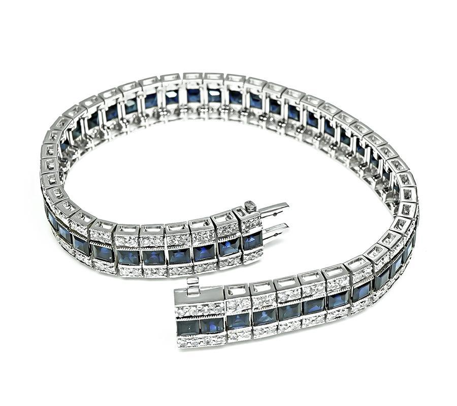 14.13ct Saphir 3.72ct Diamant Bracelet Bon état - En vente à New York, NY