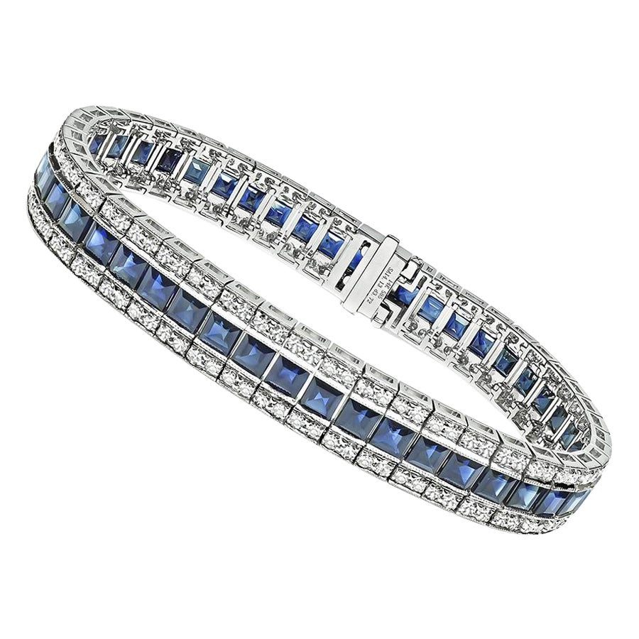 14.13ct Saphir 3.72ct Diamant Bracelet