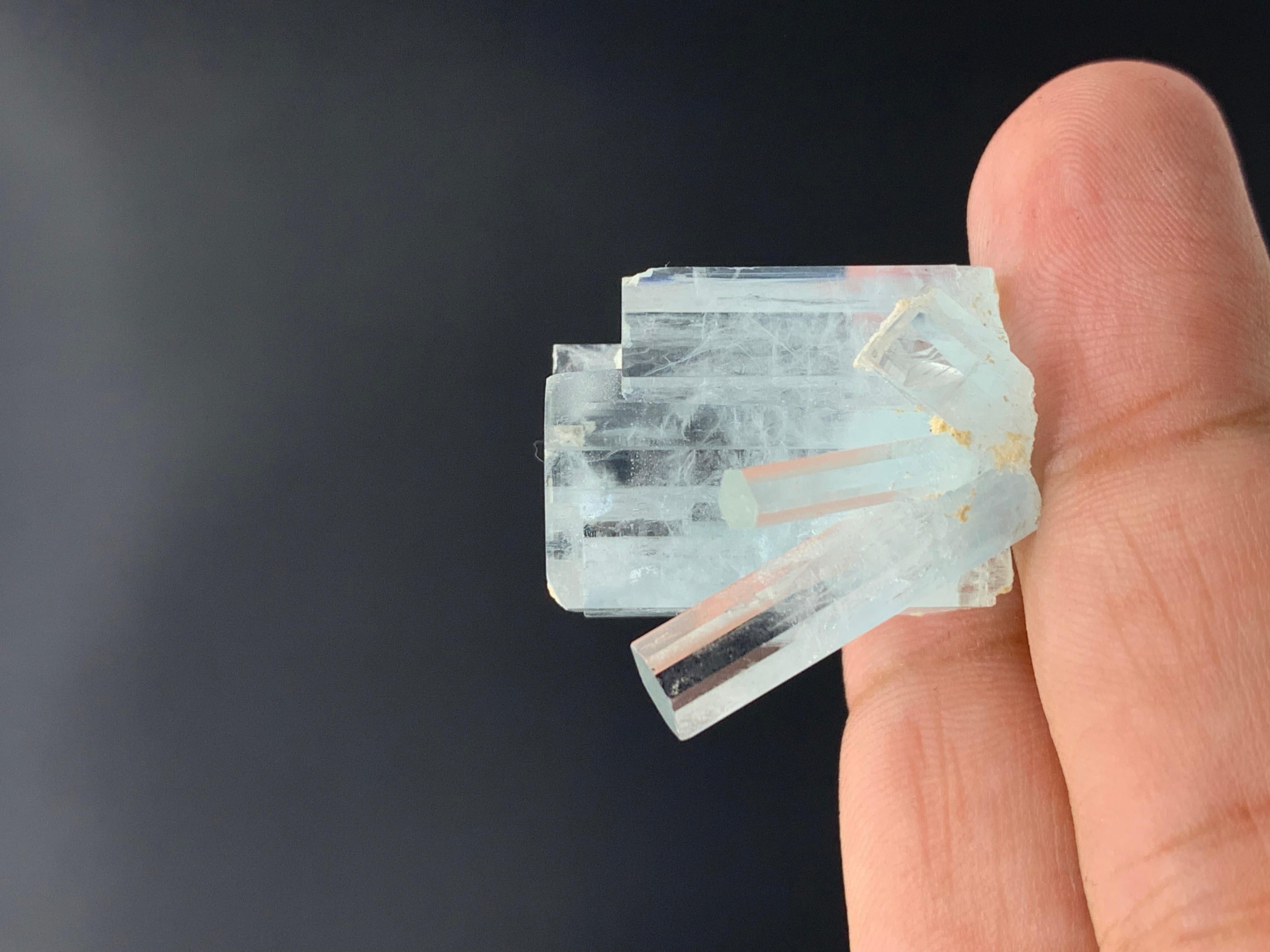 14.14 Gram Mesmerising Aquamarine Crystal Bunch From Shigar Valley, Pakistan  For Sale 7