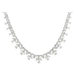 Mark Broumand 14.15 Carat Fancy Cluster Diamond Necklace 