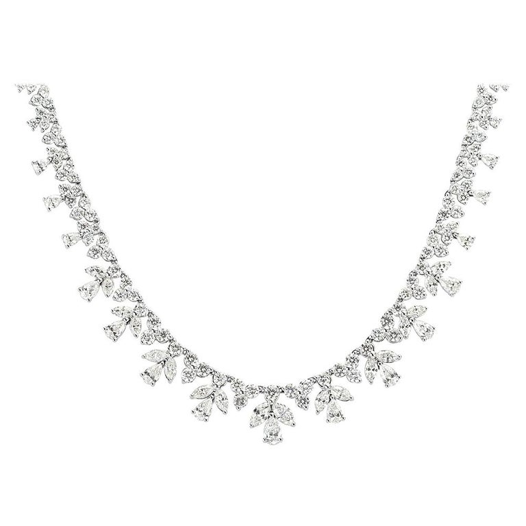 Mark Broumand 14.15 Carat Fancy Cluster Diamond Necklace at 1stDibs