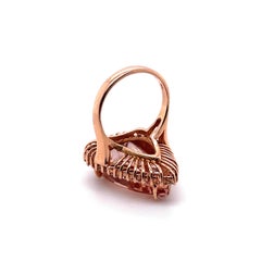 14.15 Carat Morganite Rose Gold Ring with Diamonds
