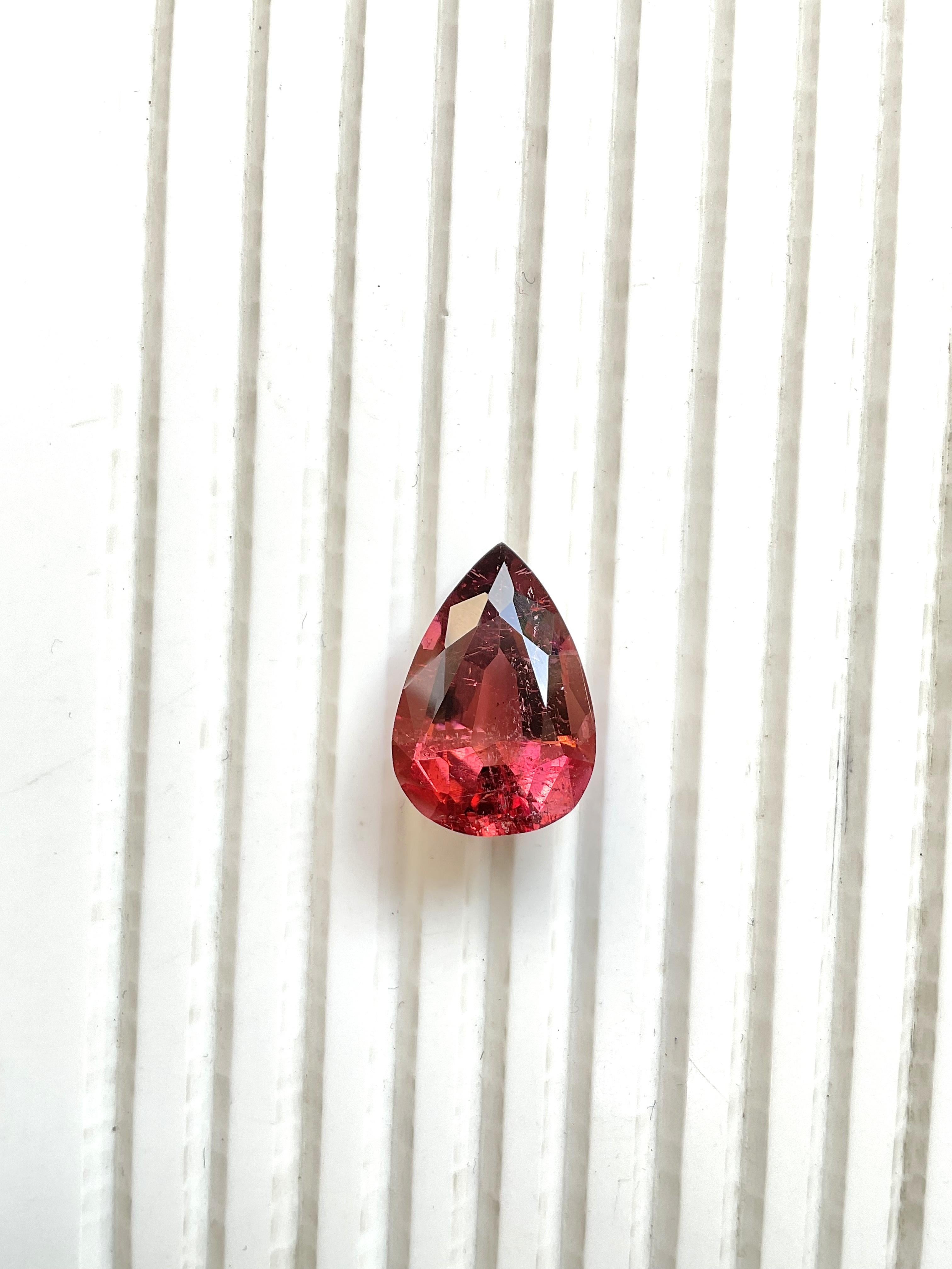 14.16 Carats Peach Pink Top Quality Pear Cut stone For Jewelry Natural Gemstone For Sale 6