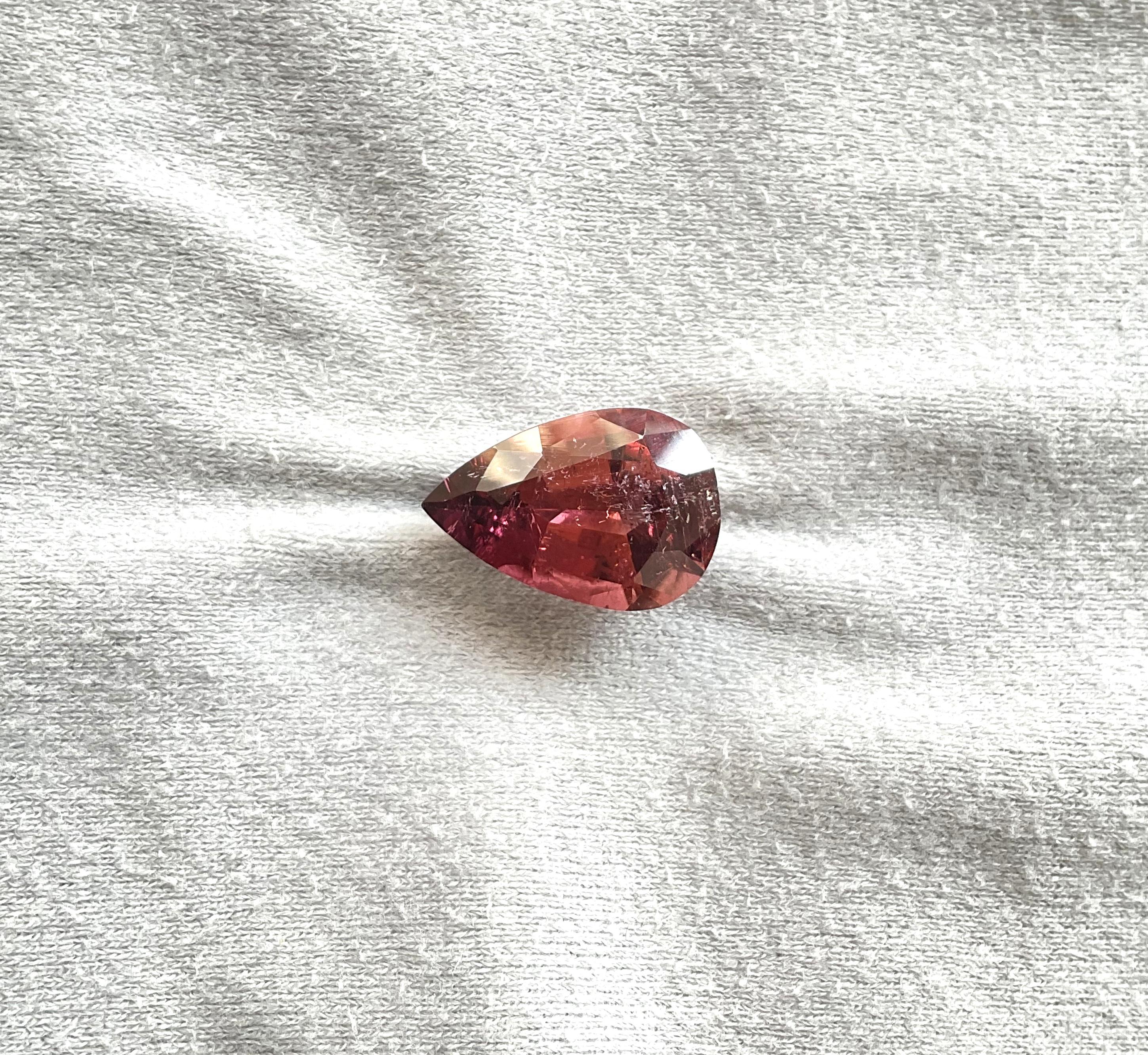 Art Deco 14.16 Carats Peach Pink Top Quality Pear Cut stone For Jewelry Natural Gemstone For Sale