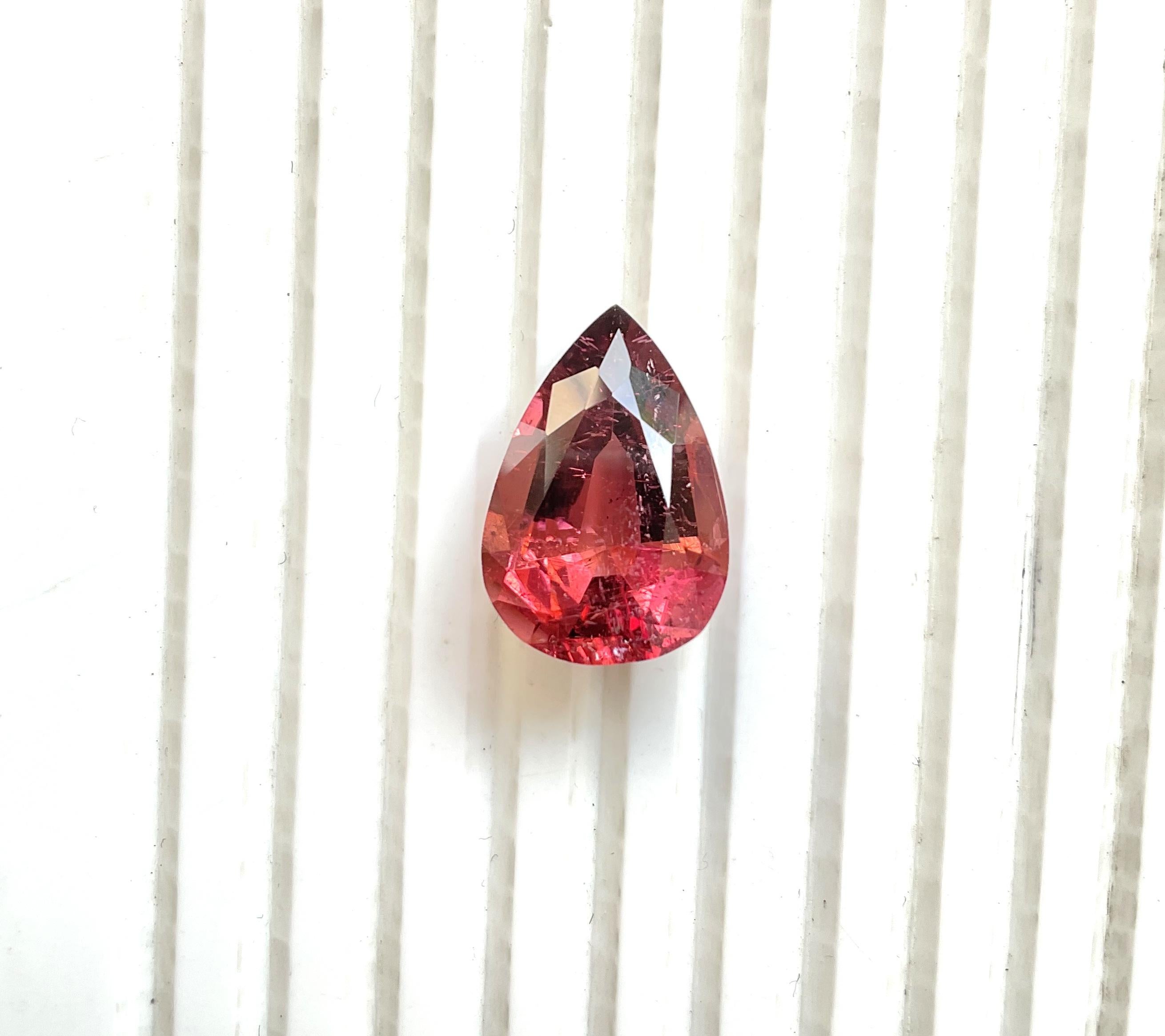 14.16 Carats Peach Pink Top Quality Pear Cut stone For Jewelry Natural Gemstone For Sale 4