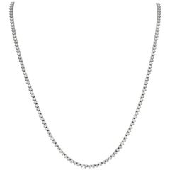 14.16 CT Natural Diamond Necklace 3 Prong G SI 289 Stones 34.2 gr 14K W G