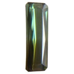 1.41ct Blue Green Bi Colour Tourmaline Octagon Emerald Cut Rare Gem