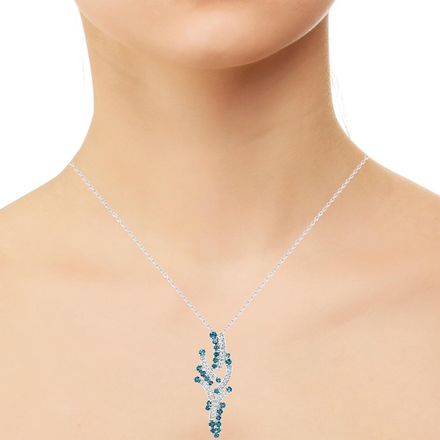 Taille ronde Pendentif en tourmaline Paraiba du Brésil de 1,41 carat et diamants en vente