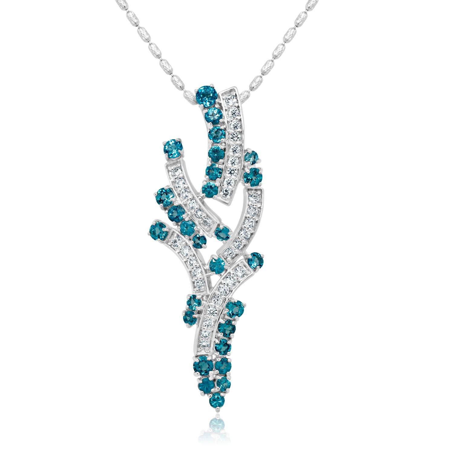 Pendentif en tourmaline Paraiba du Brésil de 1,41 carat et diamants Pour femmes en vente