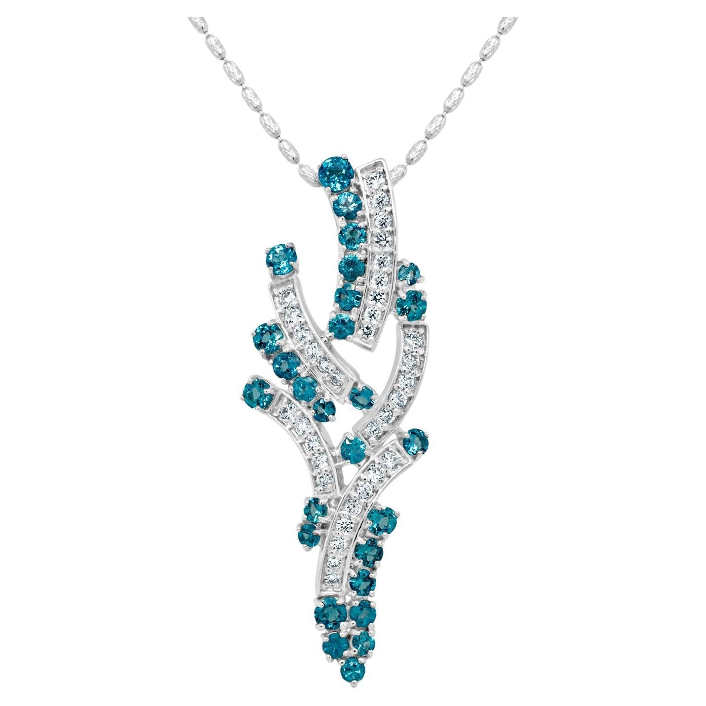 1.41ct Brazilian Paraiba Tourmaline and Diamond Pendant