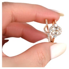 1.41ct Britney 14kt Peach Champagne Sapphire Diamond Unique Halo Bridal Set