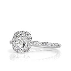 Anillo de compromiso de diamantes talla cojín de 1,41 ct
