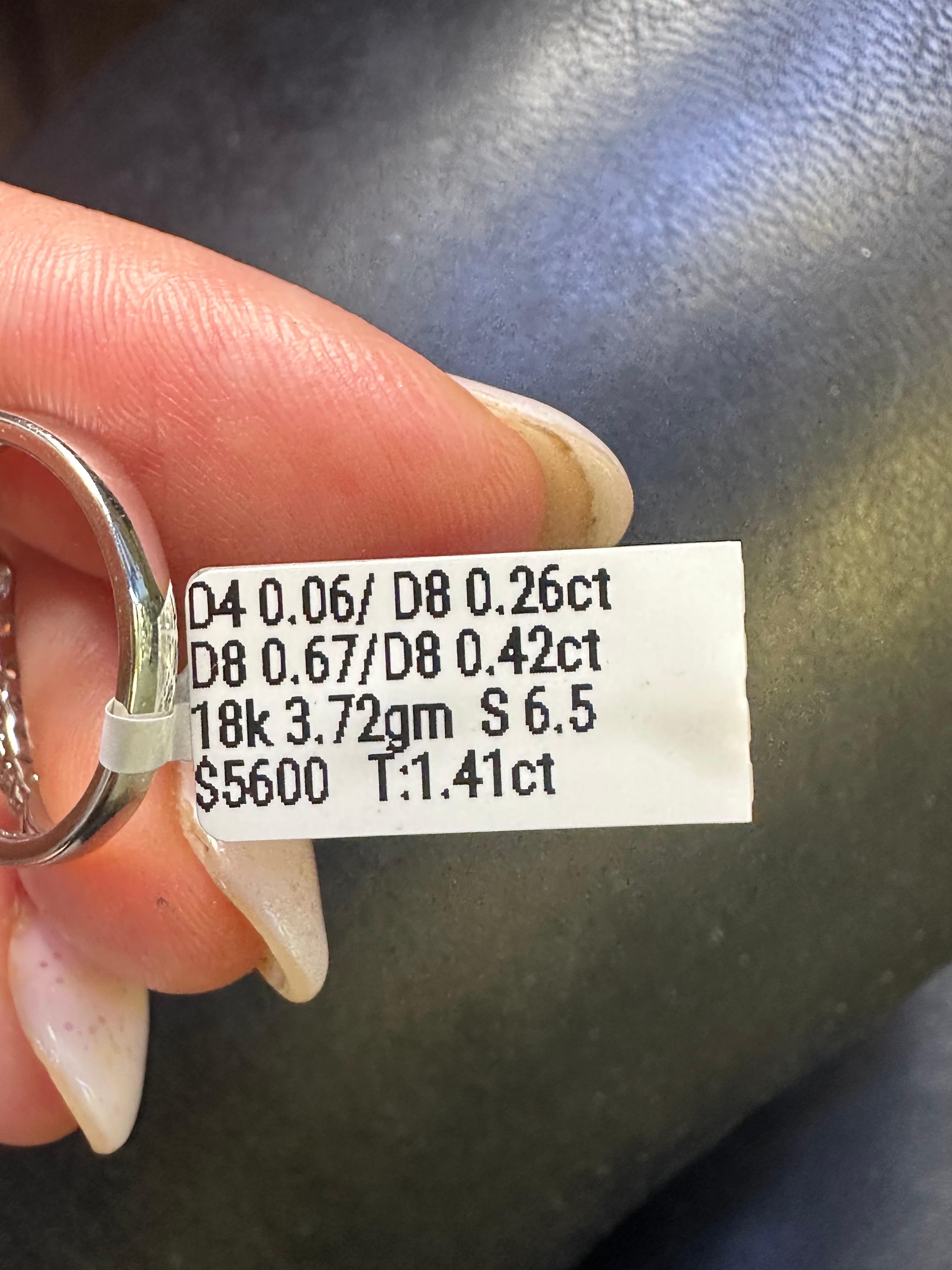 Bague de luxe moderne de 1,41 carat, diamants fins VVS DEF en vente 3