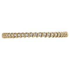 1.41ct Diamond Tennis Bracelet – 14K Yellow Gold, Elegant S-Link Anniversary