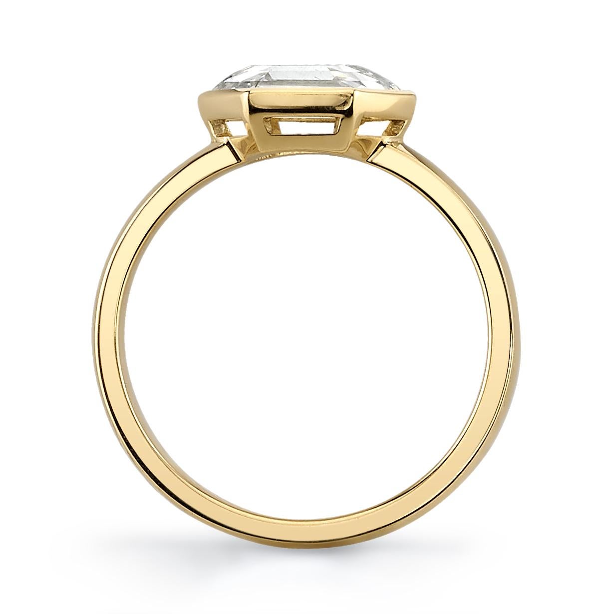 1.41ct I/SI1 GIA certified portrait cut hexagon diamond set in a handcrafted 18K yellow gold setting. Ring is currently a size 6 and can be sized to fit.