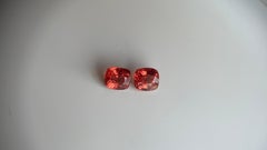 Art Deco 1.41ct Orange Burmese Spinel Cushion Gemstone, 18k Gold